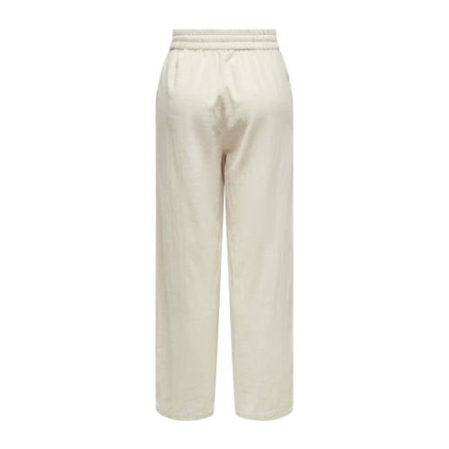 ONLY wide leg regular waist casual broek zand afbeelding