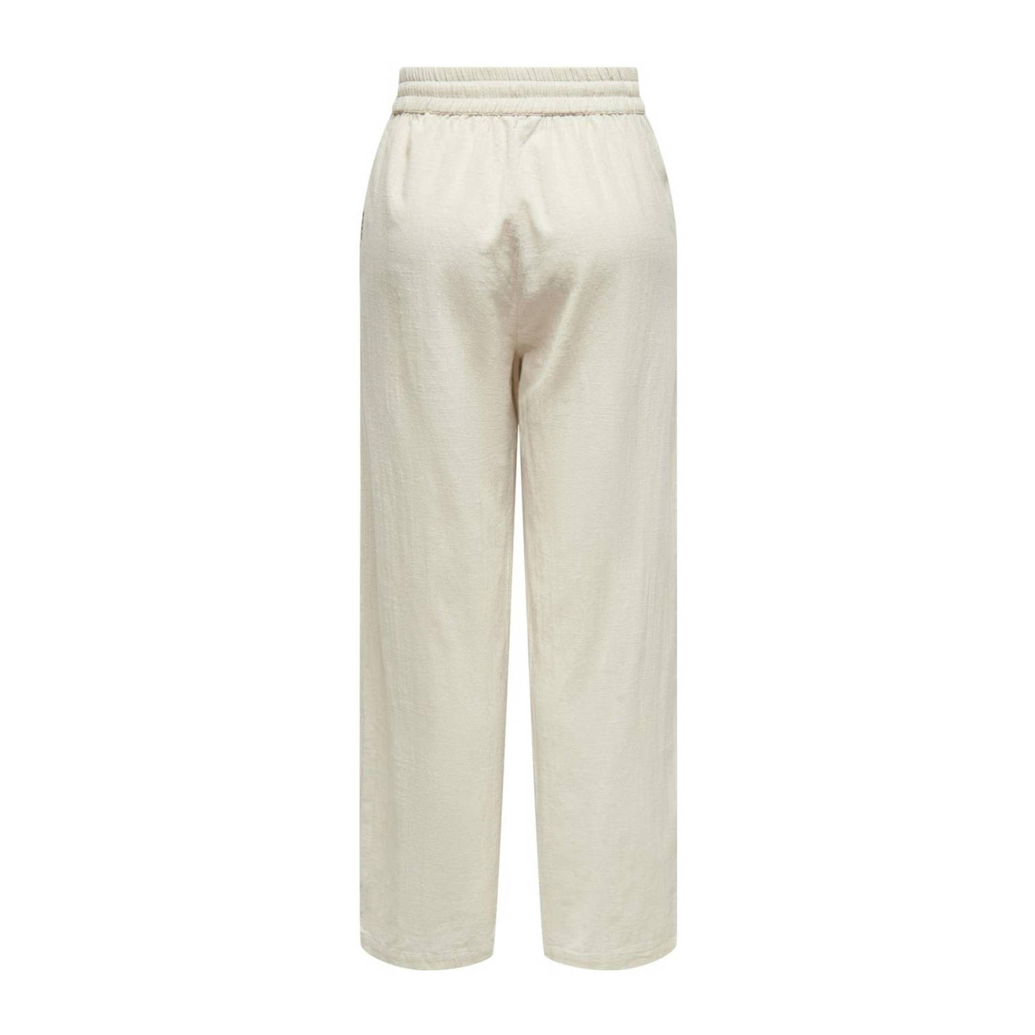 ONLY wide leg regular waist casual broek zand