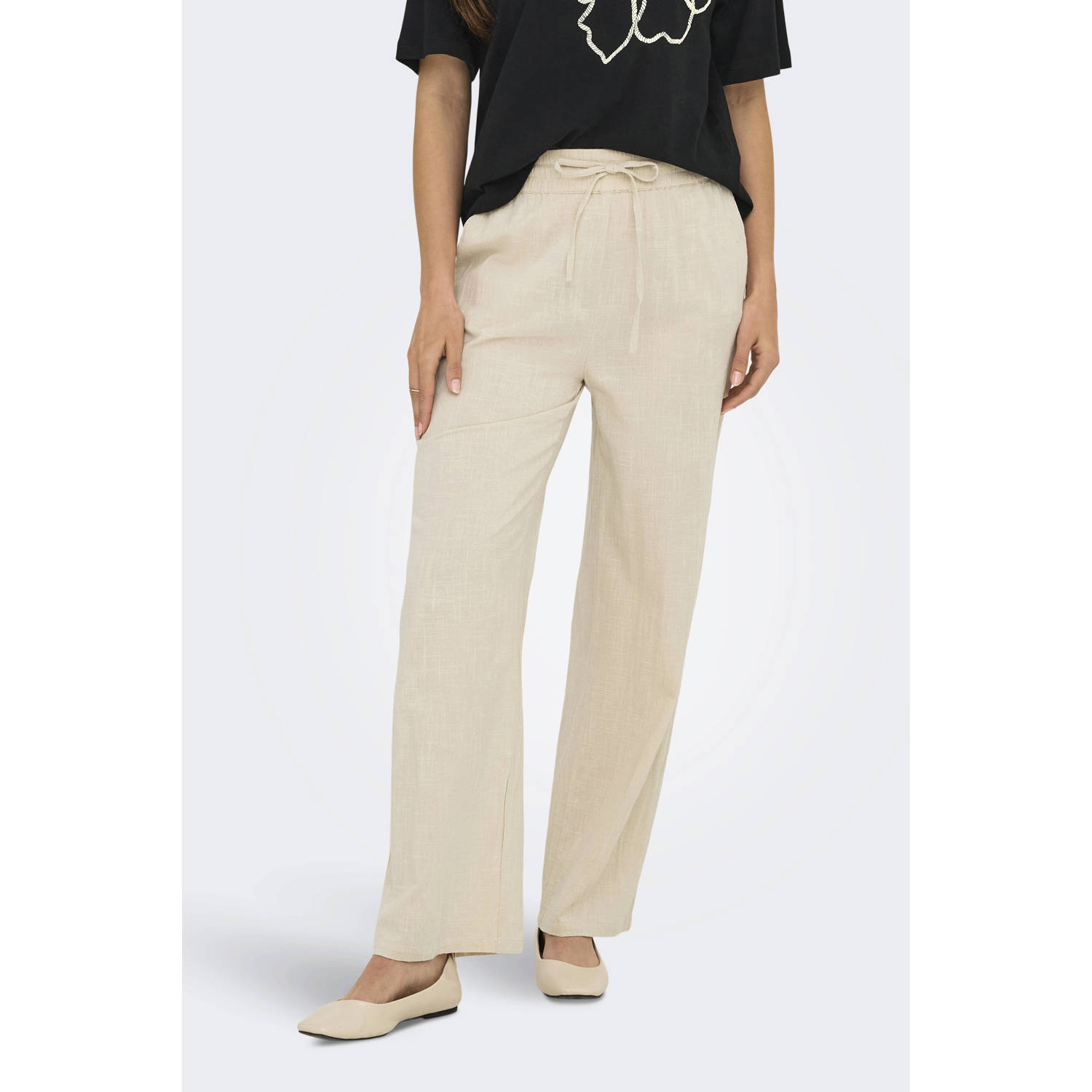 Only Comfortbroek ONLTIZANA COTTON LOOSE PANTS WVN
