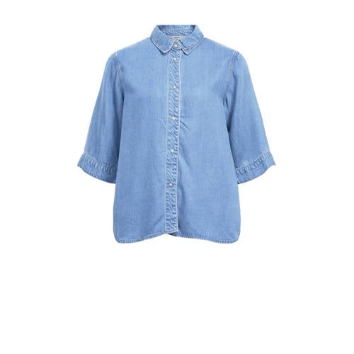 OBJECT blouse light blue denim afbeelding