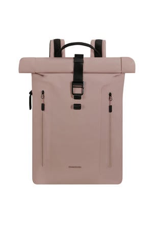 15.6 inch laptop rugzak Biz Rolltop oudroze
