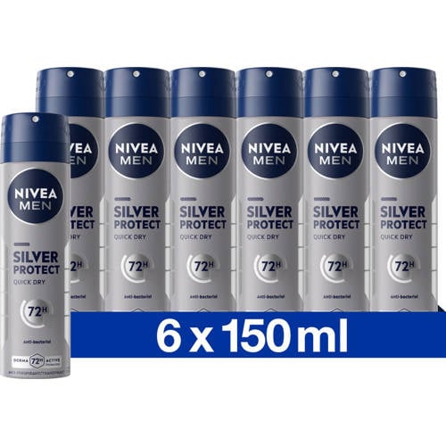 NIVEA MEN Deodorant Spray Silver Protect 6 x 150 ml afbeelding