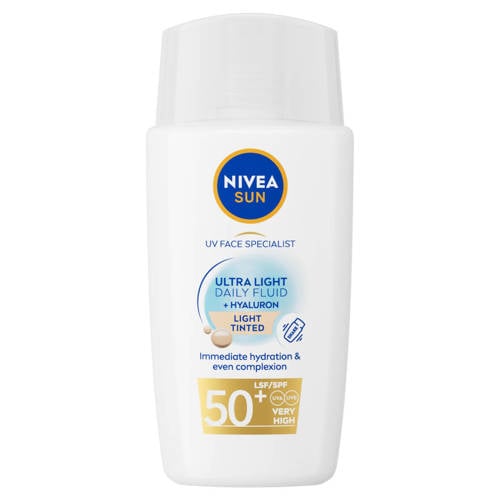 NIVEA SUN UV Face Specialist Ultra Light Daily Fluid Light Tinted - SPF50+ - 40 ml afbeelding
