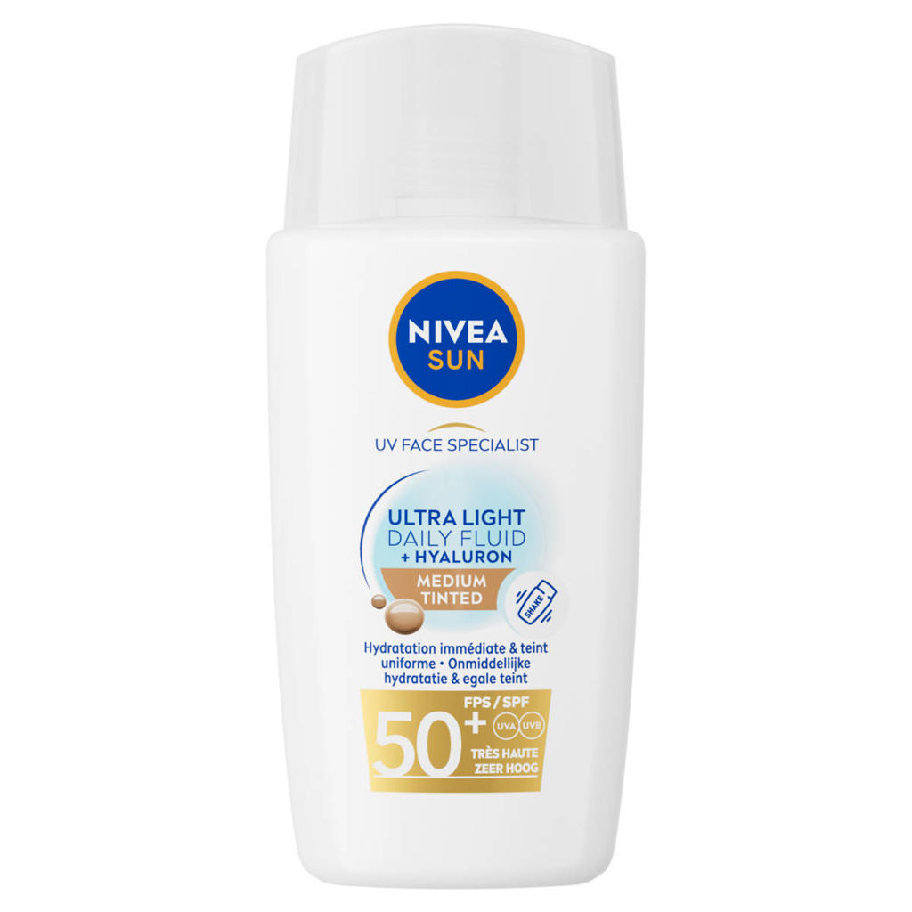NIVEA SUN UV Face Specialist Ultra Light Daily Fluid - SPF50+ - Medium Tinted - 40 ml