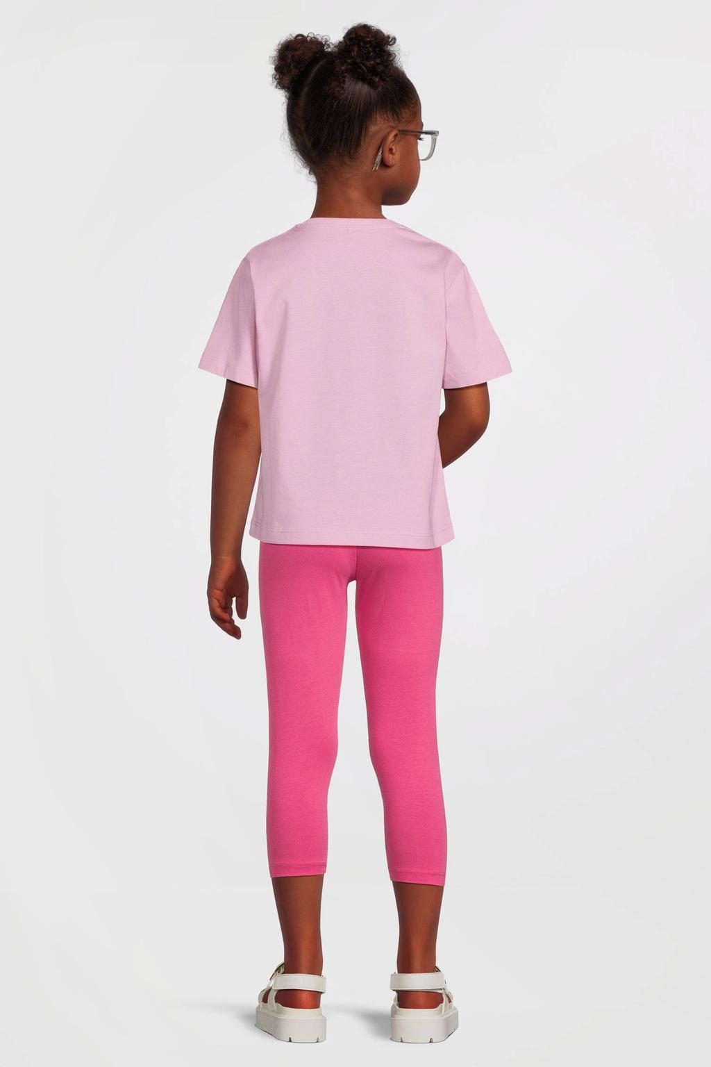 Roze meisjes NAME IT KIDS capri legging fel van stretchkatoen met regular fit en regular waist