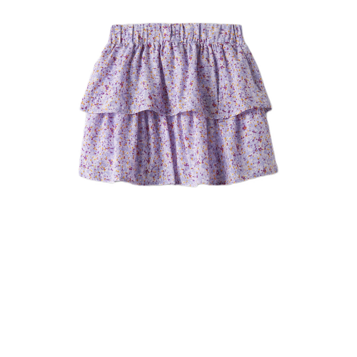 NAME IT KIDS A-lijn rok lila wit