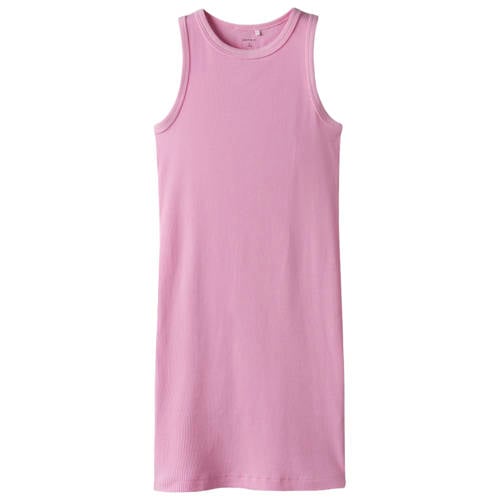 NAME IT KIDS zomerjurk rib gebreid roze afbeelding