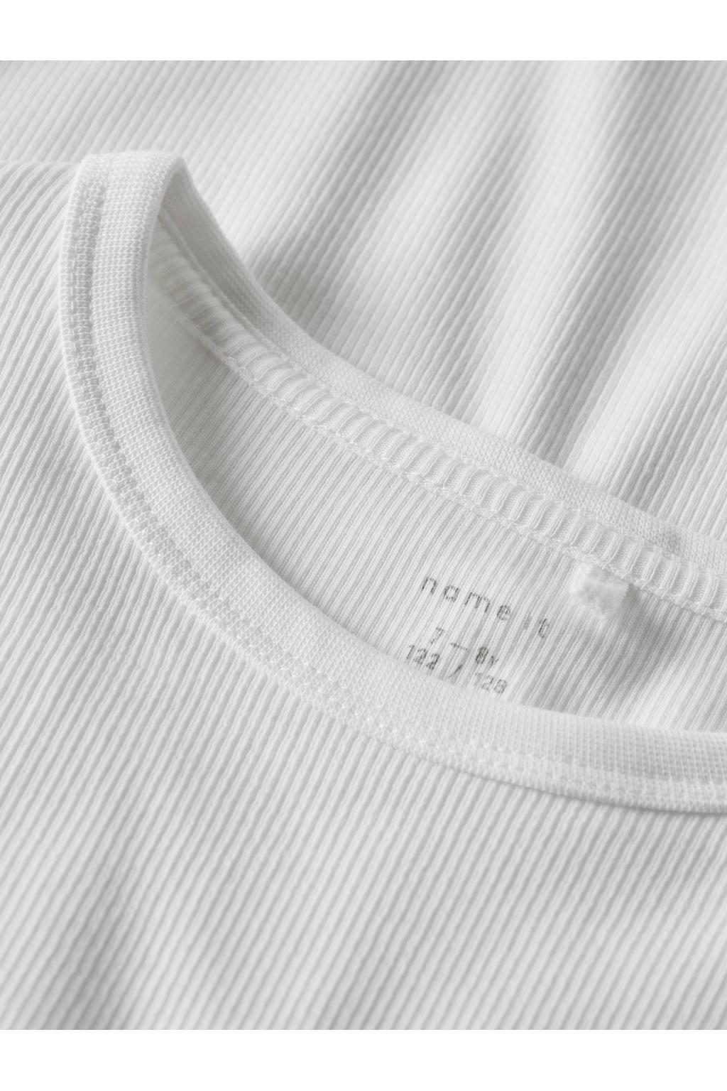 Witte meisjes NAME IT KIDS mouwloze top rib gebreid met effen en ronde hals