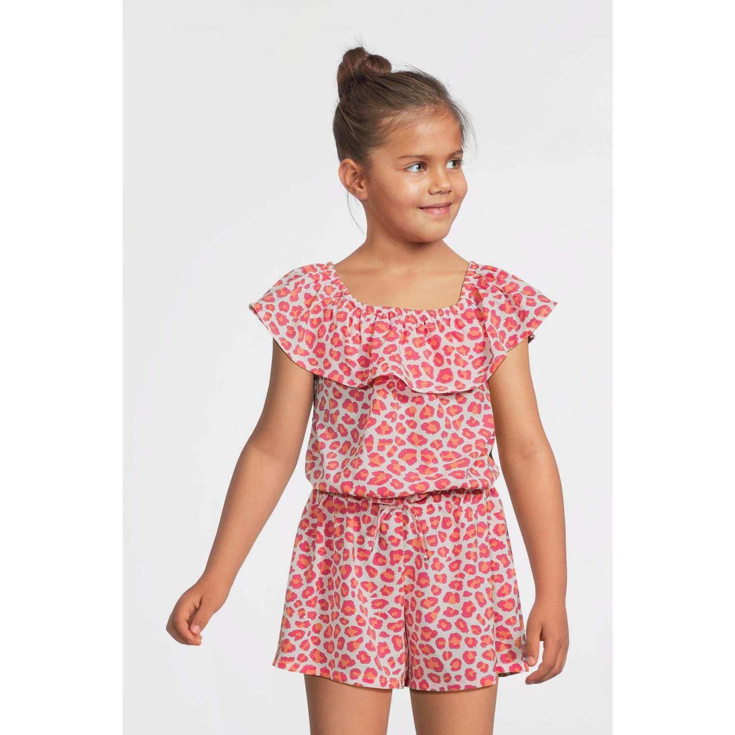 NAME IT KIDS playsuit roze oranje wit