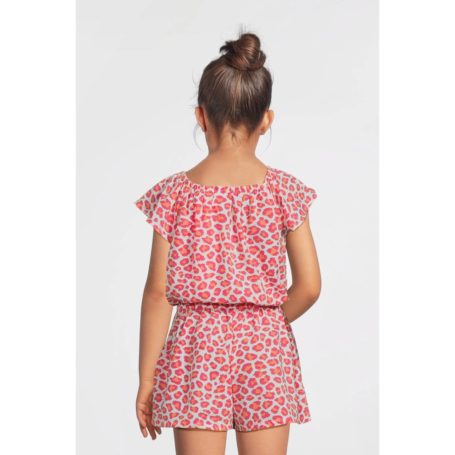 NAME IT KIDS playsuit roze oranje wit