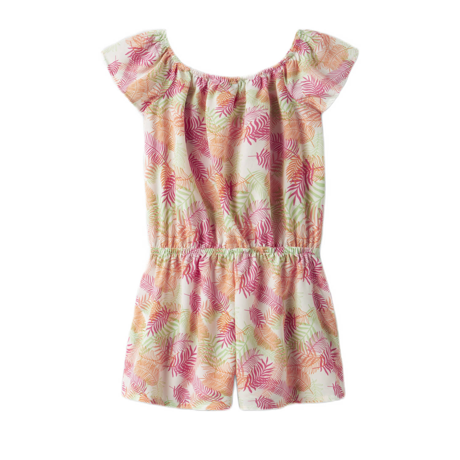NAME IT KIDS playsuit lichtgroen roze wit