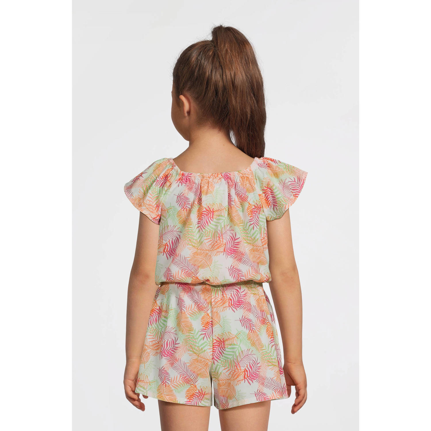 NAME IT KIDS playsuit lichtgroen roze wit
