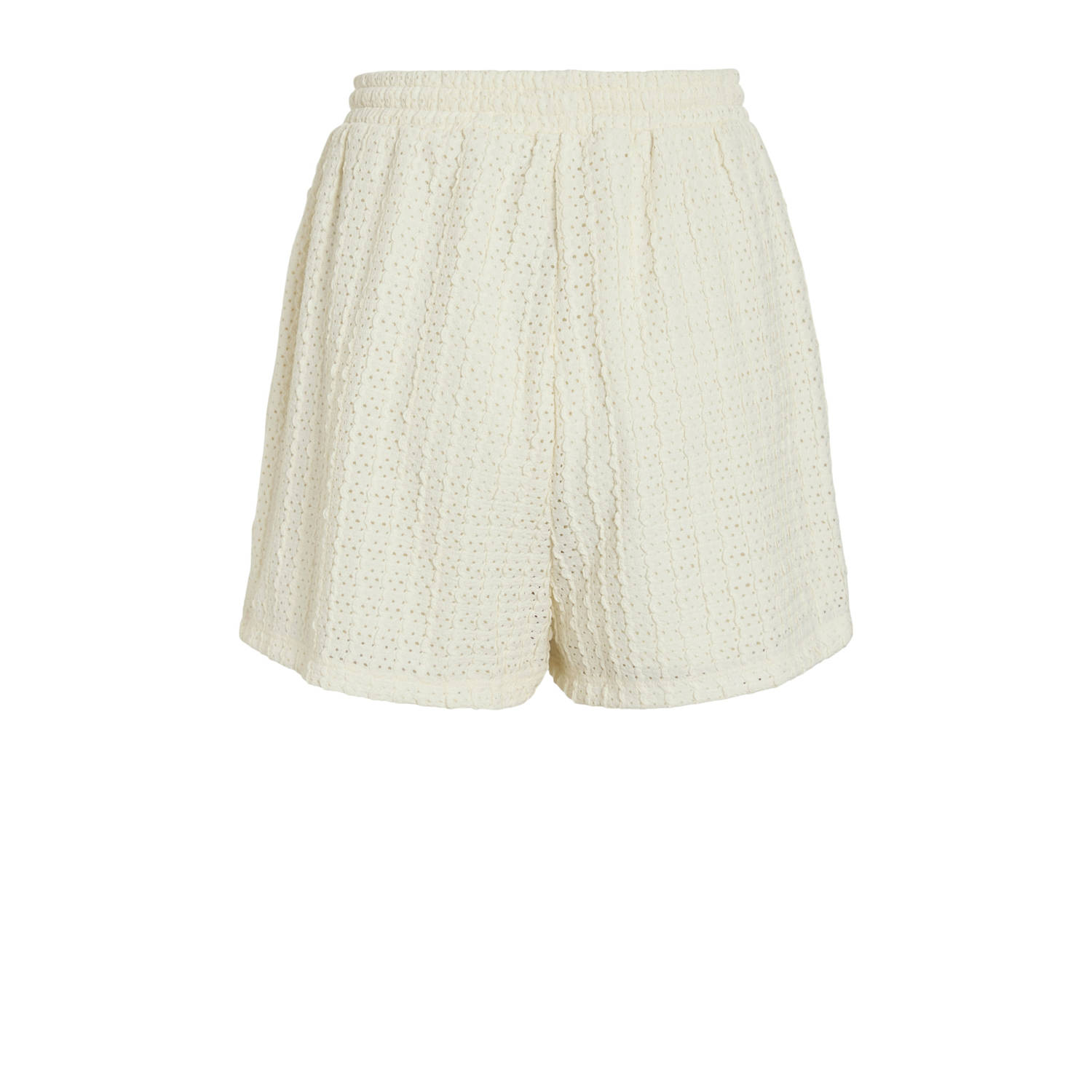 VILA relaxed high waist casual short ecru broderie
