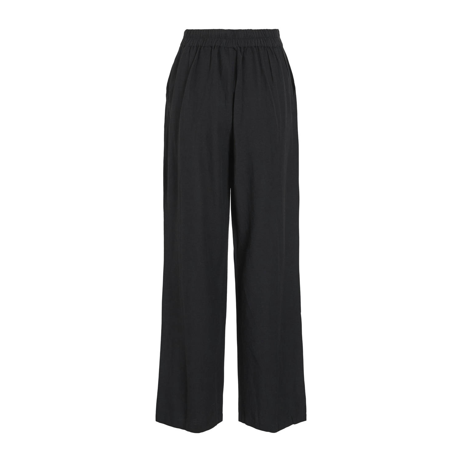 VILA straight high waist palazzo broek zwart
