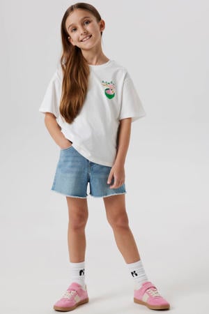 mom denim short medium blue denim