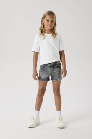 slim denim short grey denim