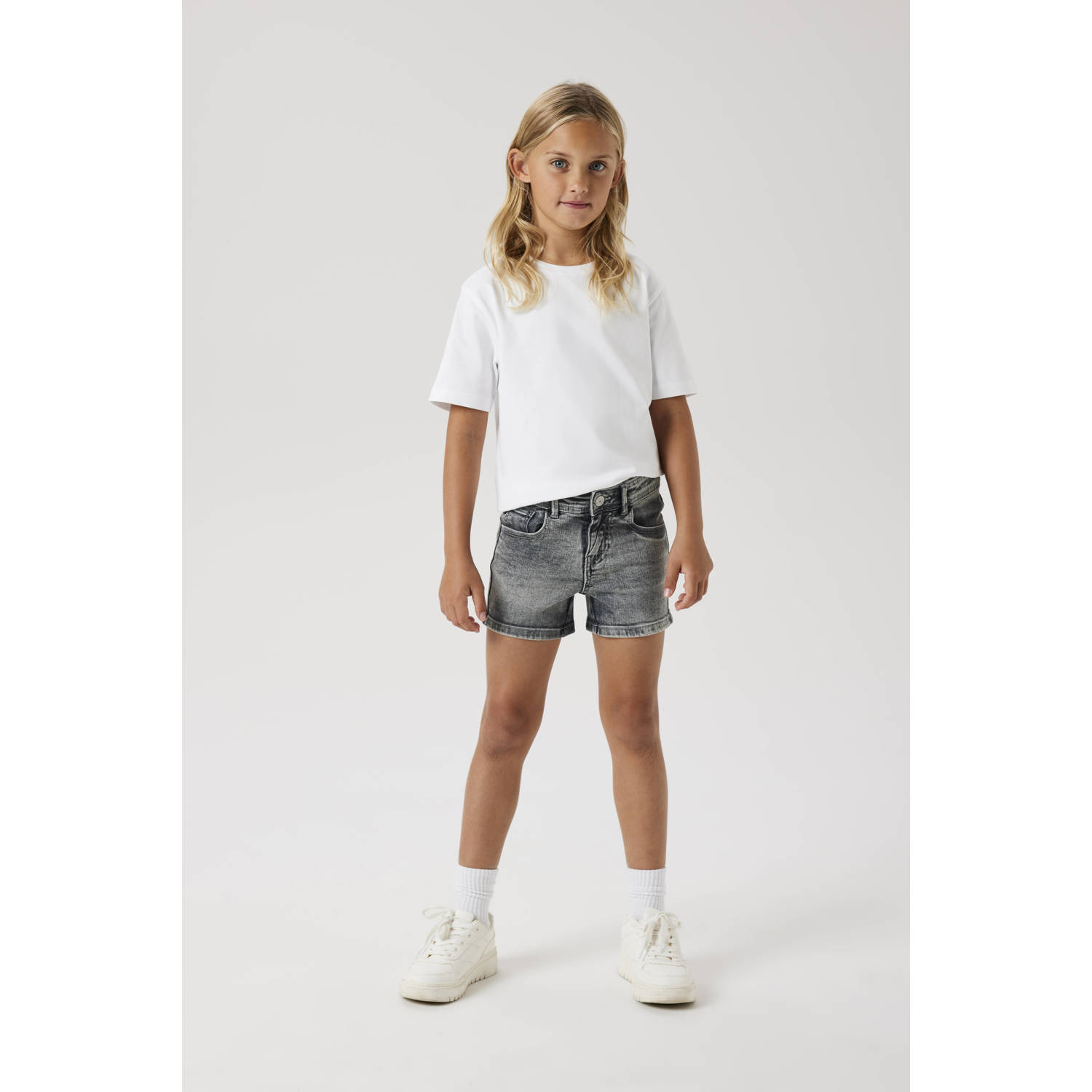 NAME IT KIDS slim denim short grey denim