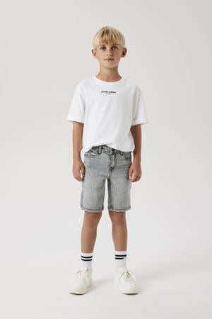 slim denim short grey denim