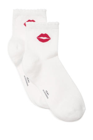 sokken IABIANCA wit/rood