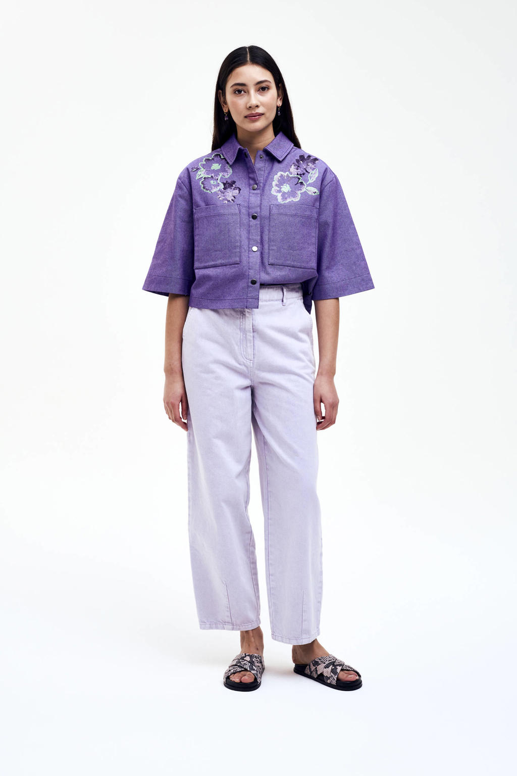 CKS blouse paars met pailletten