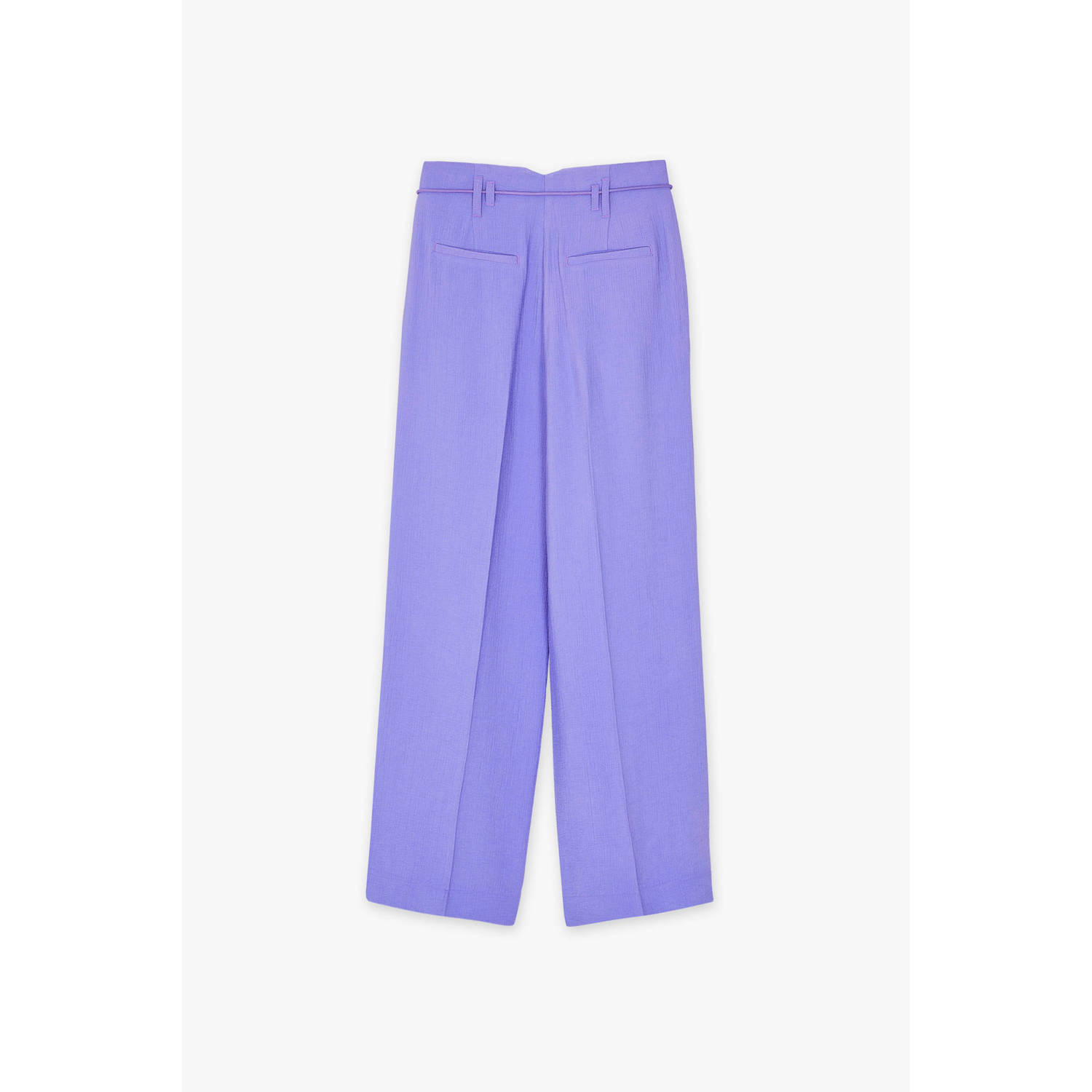 CKS wide leg high waist casual broek donkerpaars