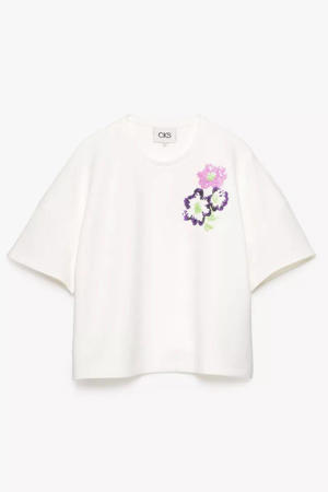 T-shirt met pailletten wit