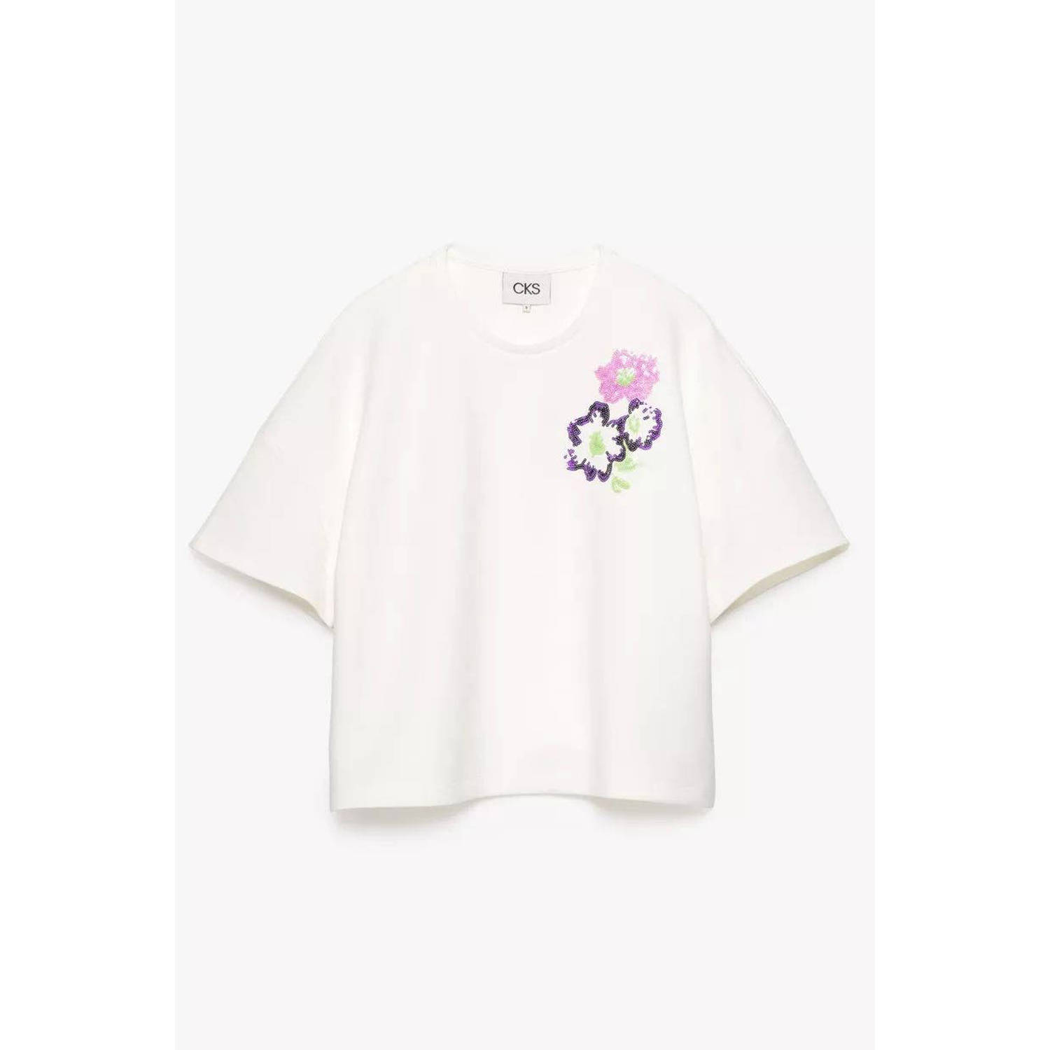 CKS T-shirt met pailletten wit