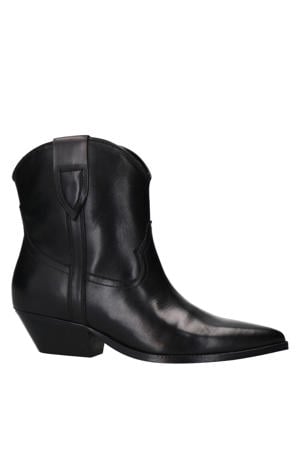 leren cowboylaarzen zwart