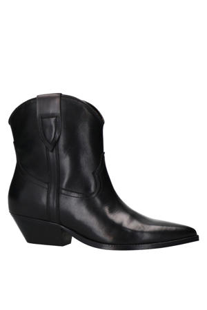 leren cowboylaarzen zwart
