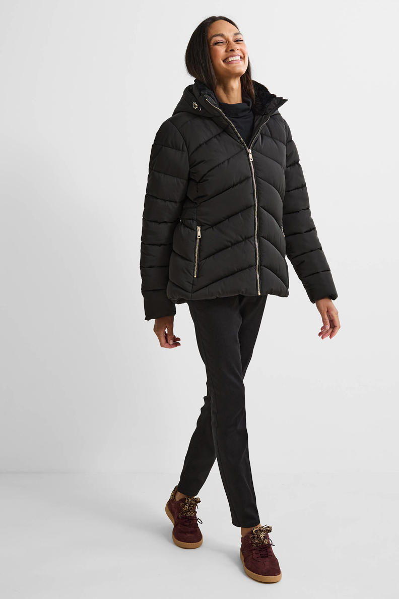 Korte jas met afneembare capuchon – JOLI FASHION
