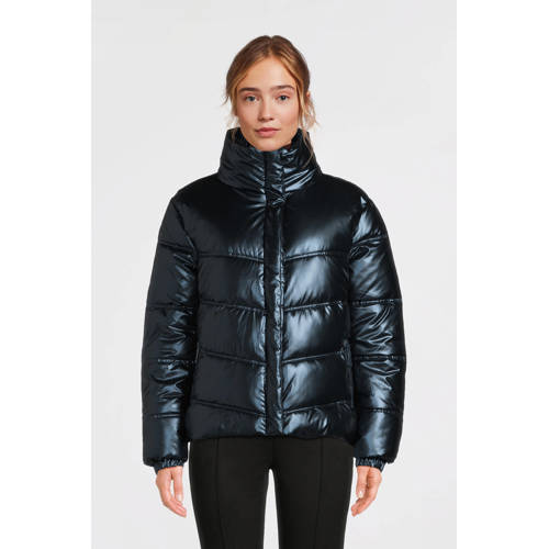 anytime metallic gewatteerde jas donkerblauw afbeelding