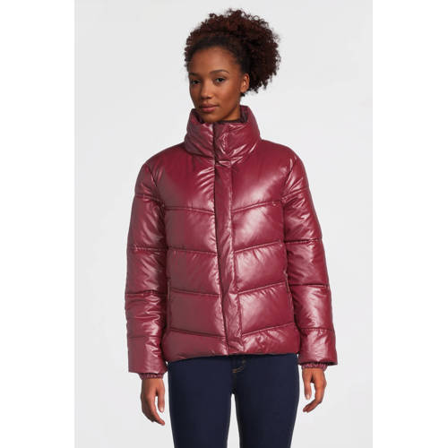 anytime metallic gewatteerde jas donkerrood afbeelding
