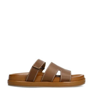 leren slippers cognac