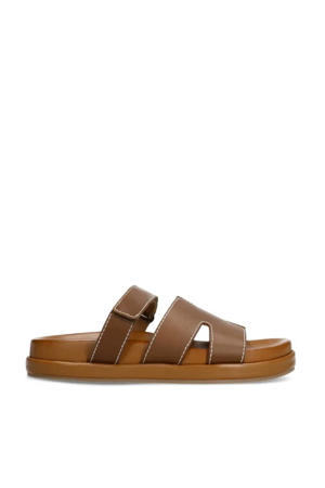 leren slippers cognac