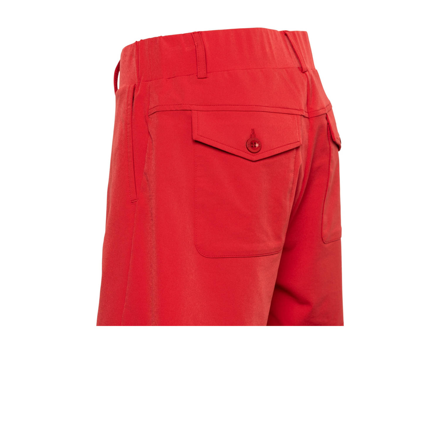&Co Woman travelstof straight regular waist casual short rood