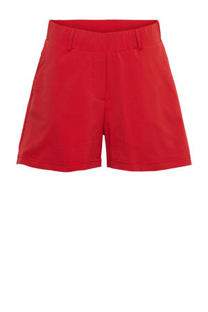 travelstof straight regular waist casual short rood