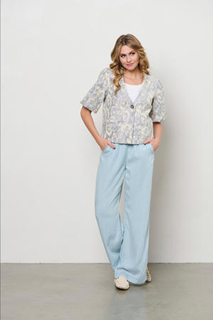 straight regular waist casual broek lichtblauw