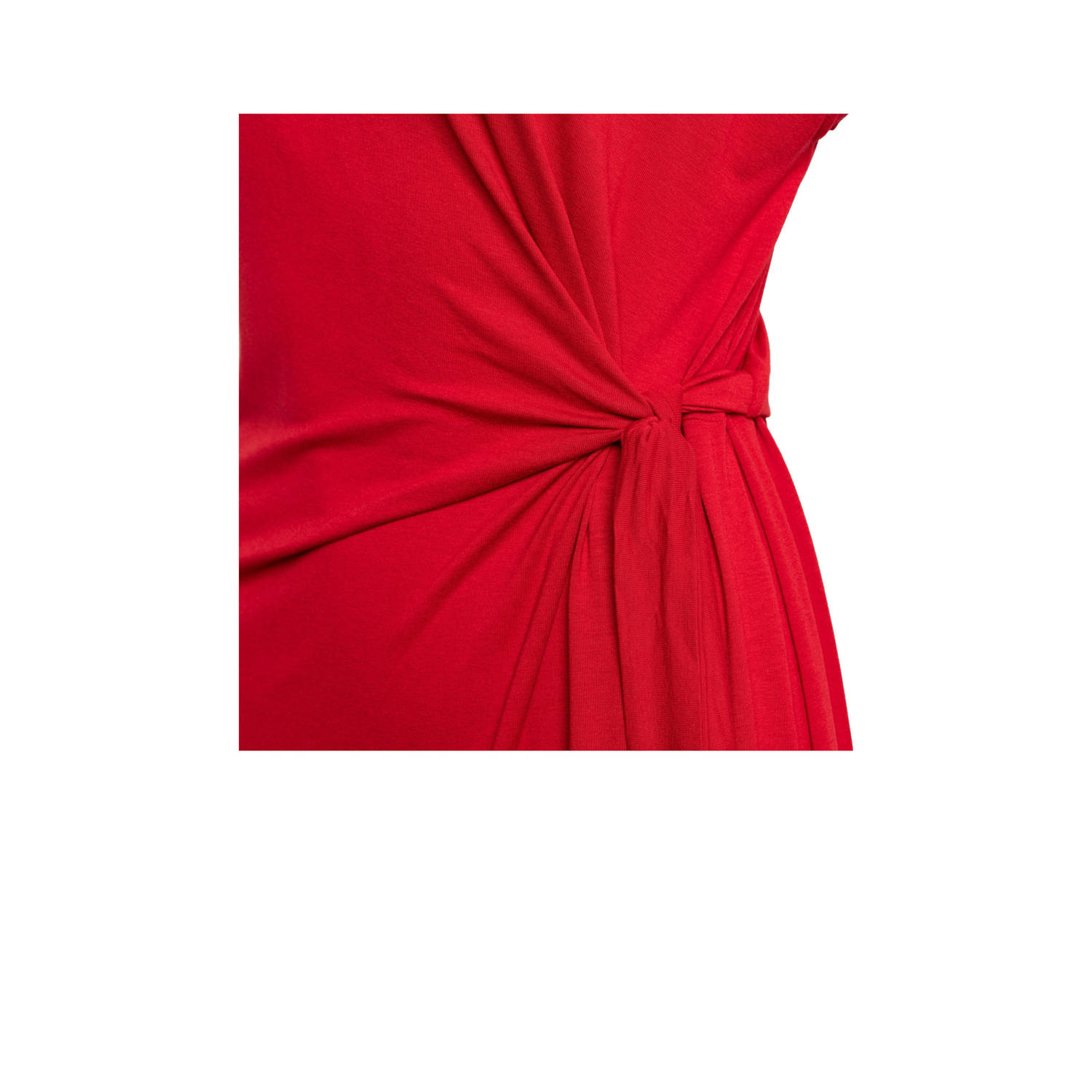 &Co Woman wikkel- overslagjurk fijn gebreid rood