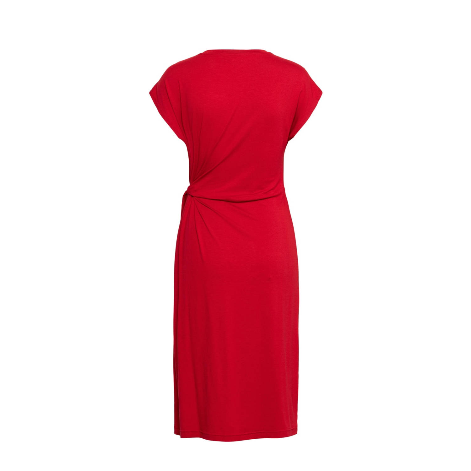 &Co Woman wikkel- overslagjurk fijn gebreid rood