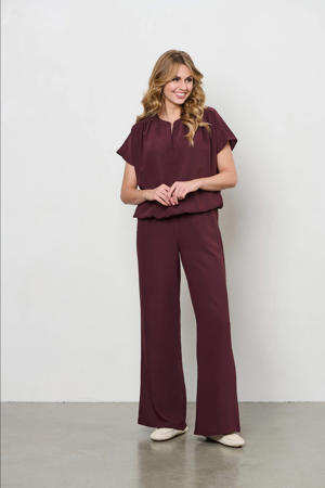 straight regular waist casual broek donkerpaars