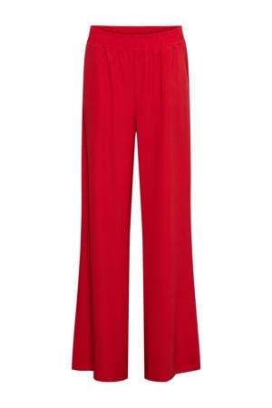 straight regular waist casual broek rood