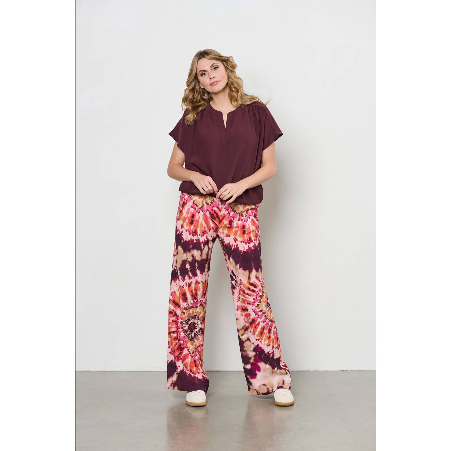 &Co Woman straight regular waist casual broek roze