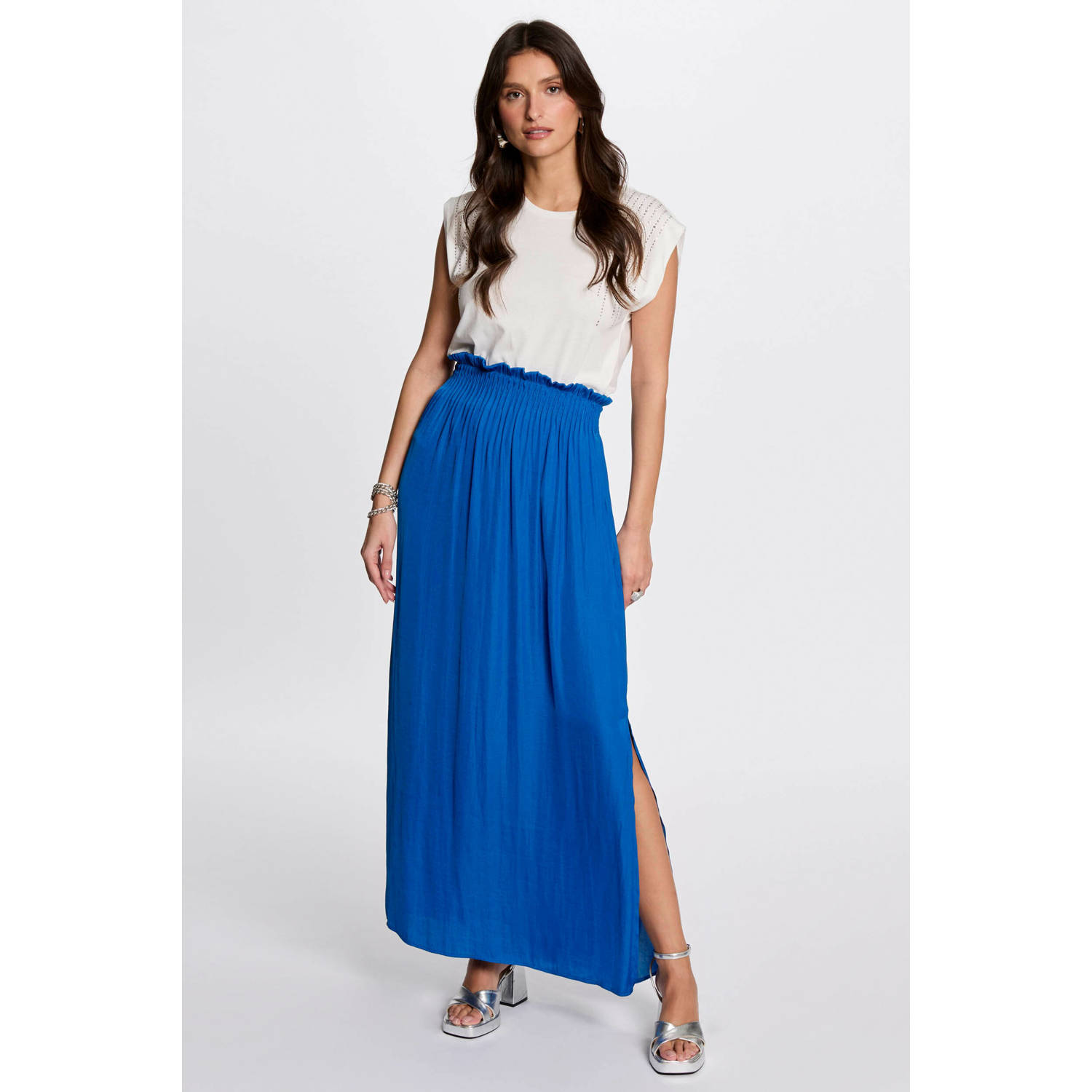 Morgan maxi rok blauw