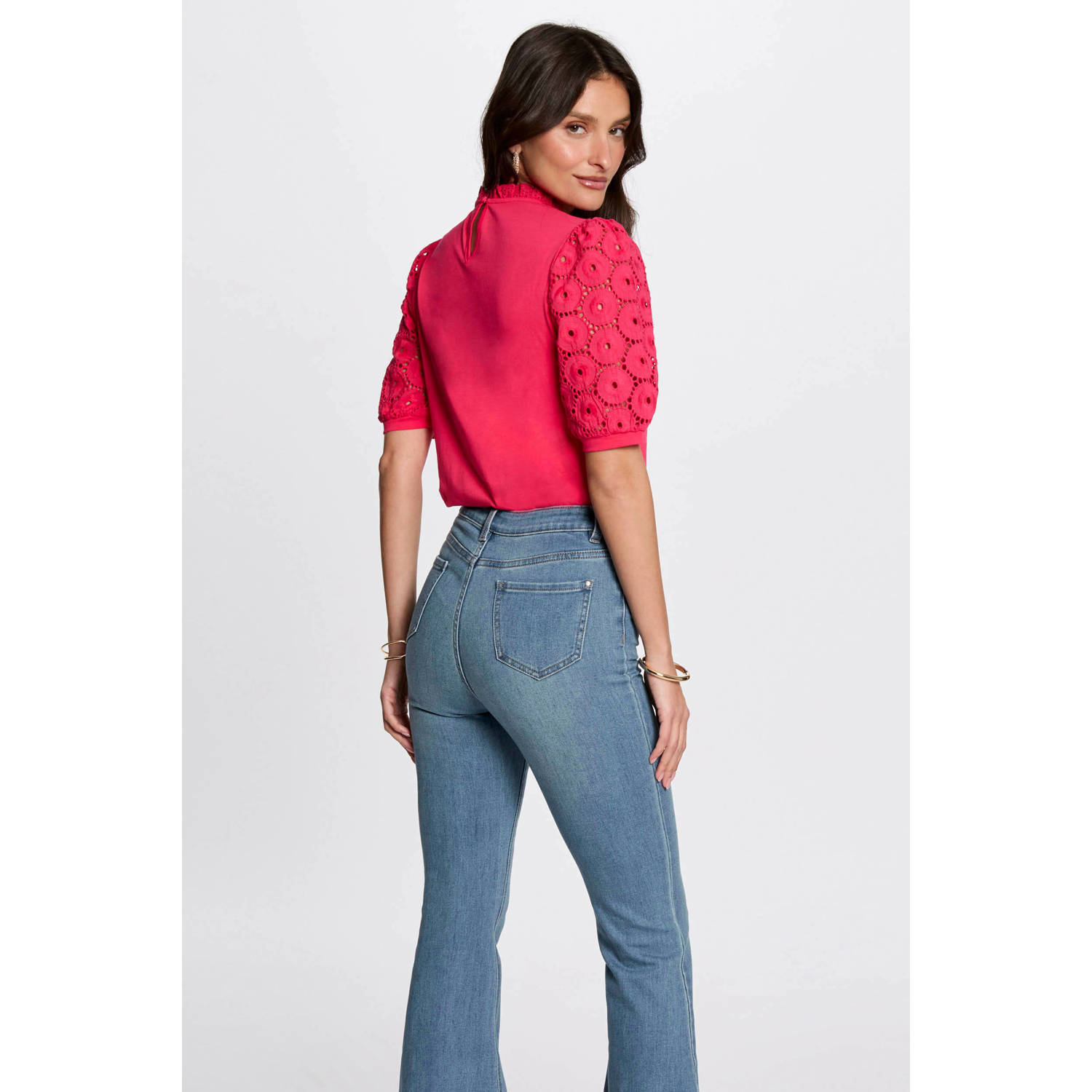 Morgan top broderie fuchsia