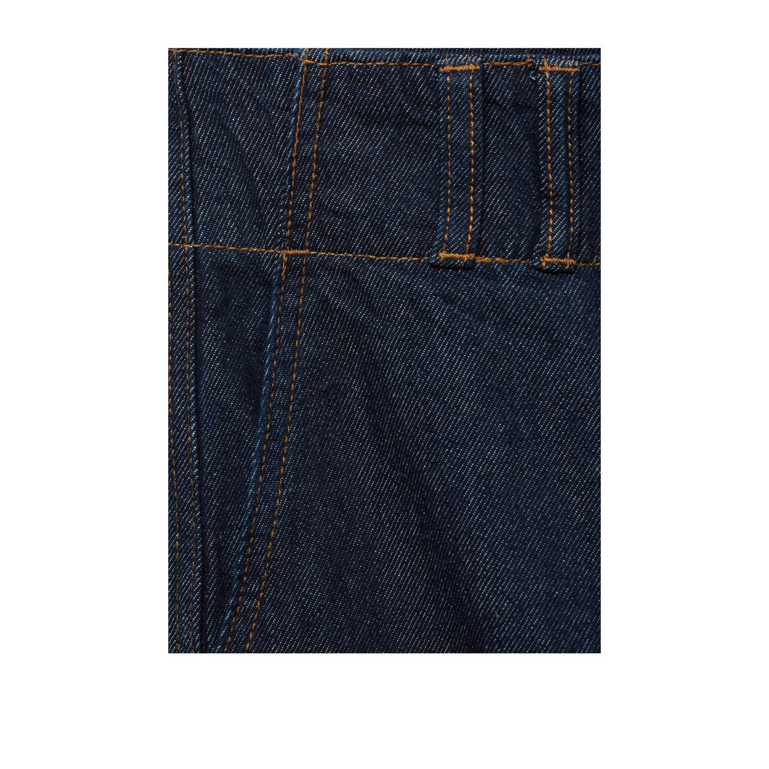 Mango wide leg high waist broek dark blue denim