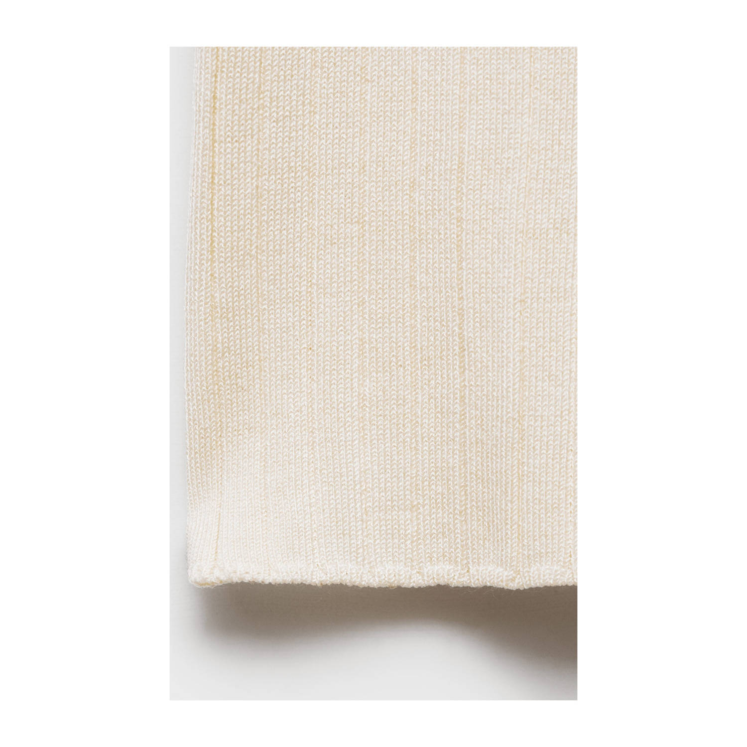 Mango flared regular waist flared broek ecru rib gebreid