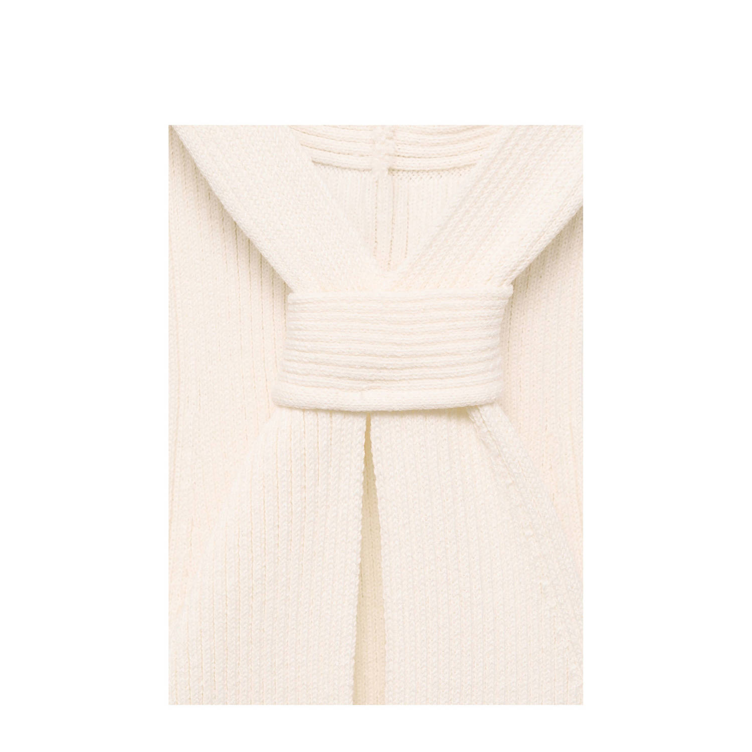 Mango top ecru rib gebreid