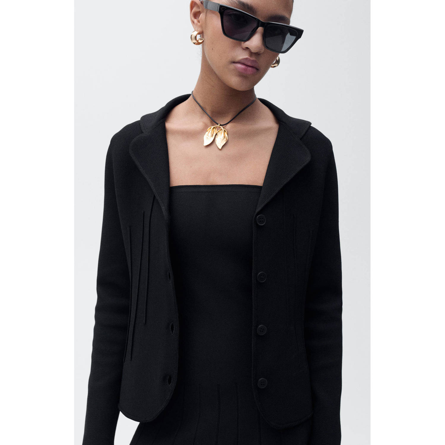 Mango gebreid vest zwart