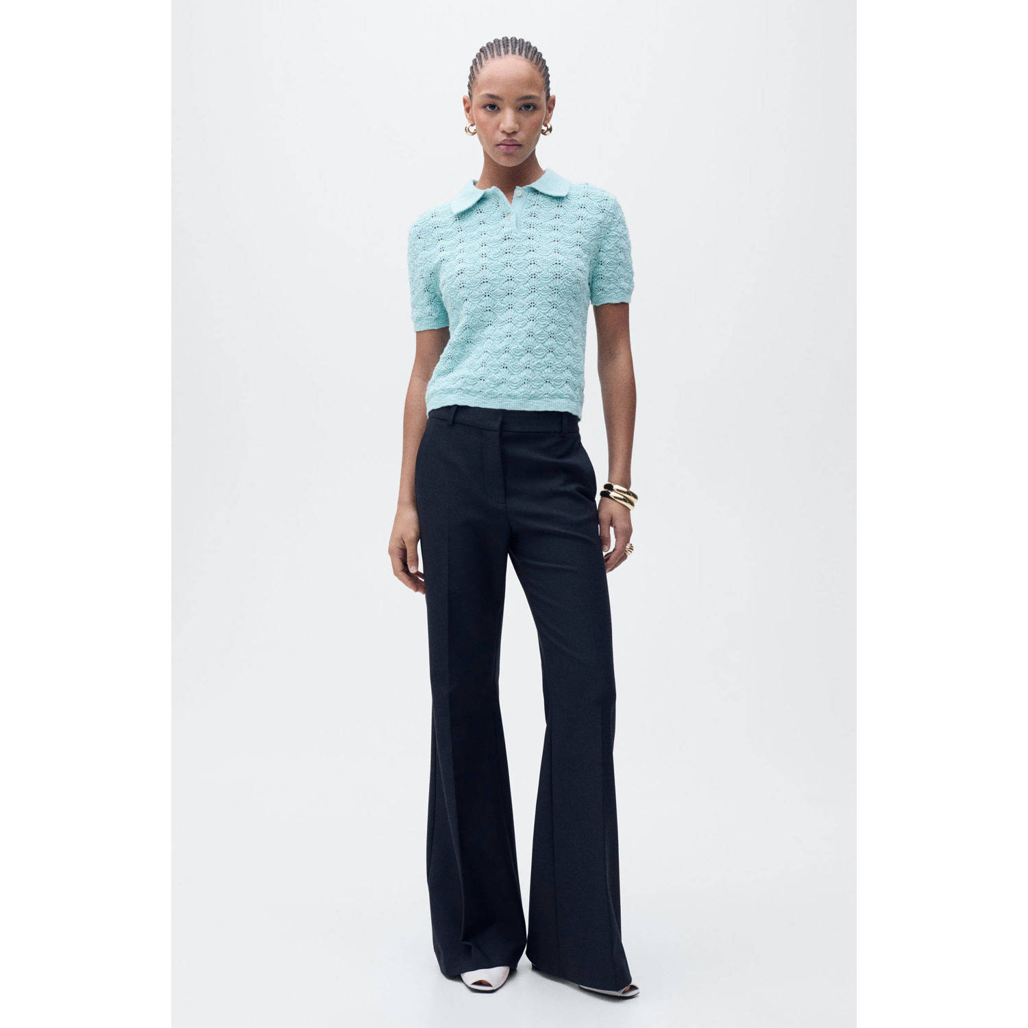 Mango top lichtblauw