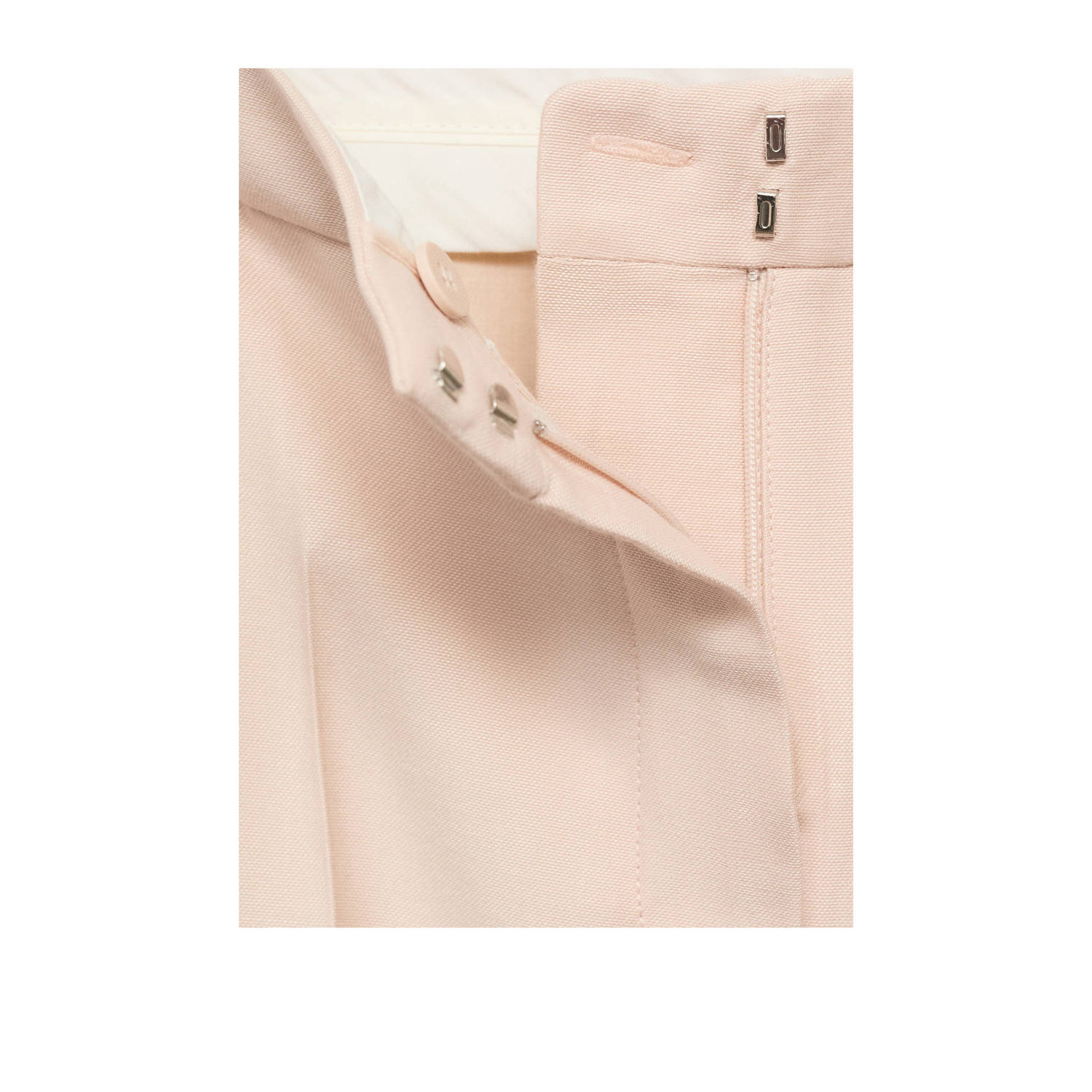 Mango wide leg regular waist pantalon lichtroze